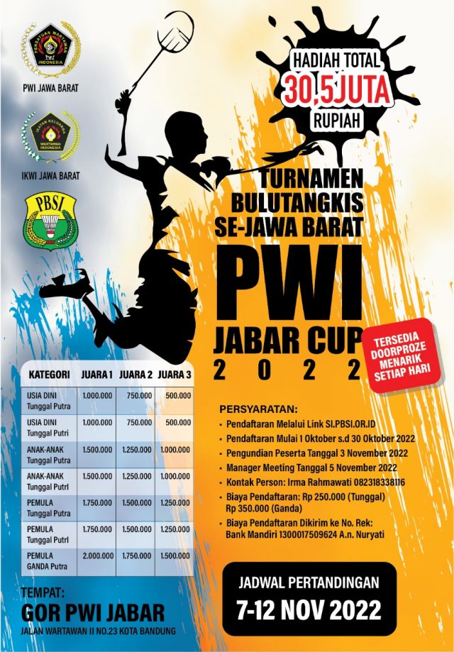 IKWI-PBSI Jawa Barat Gelar Turnamen Bulutangkis PWI JABAR CUP