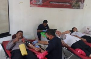 Polisi Giat Donot Darah Rutin PMI Kabupaten di Kecamatan