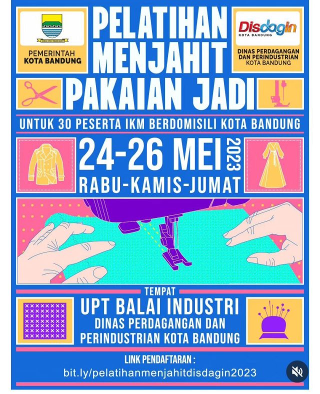 Cek Link! Disdagin Kota Bandung Gelar Pelatihan Menjahit Gratis
