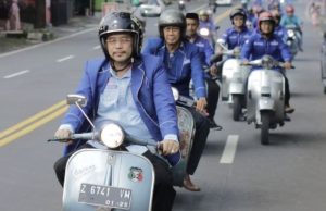 Memakai Vespa, DPC Partai Demokrat Ciamis Daftarkan Bacaleg ke KPU