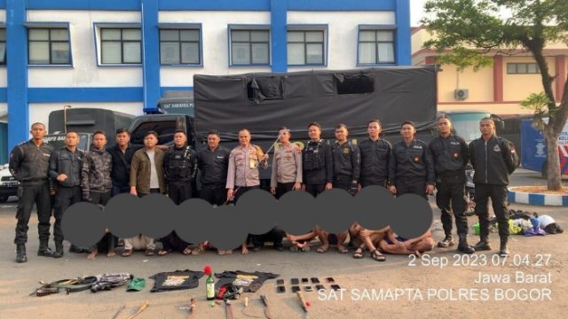 Lagi-lagi Polisi Berhasil Amankan 10 Orang Gengstar yang Meresahkan Warga Kabupaten Bogor