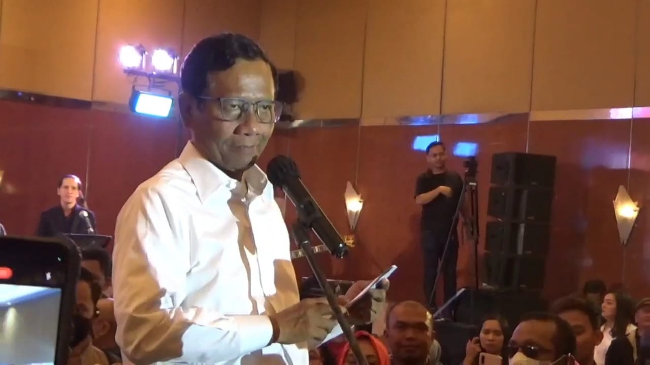 Calon wakil presiden (Cawapres) nomor urut 3 Mahfud MD.