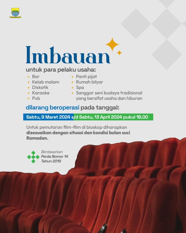 Pemkot Bandung Larang Tempat Hiburan Buka Selama Ramadan