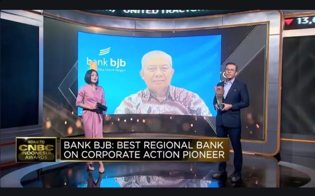 Road to CNBC Indonesia Awards 2024, bank bjb Raih Penghargaan Best Regional Bank on Corporate Action Pioneer