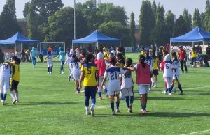 Akademi Persib Putri U-15 saat menghadapi Mojang Priangan. (Fifi Nofita)