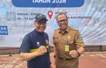 Ketua KONI Kota Bandung, Nuryadi (kiri) dan Sekretaris Dinas Pemuda dan Olahraga (Dispora), Kota Bandung, Hendy Maulana Yusuf (kanan). (arf)